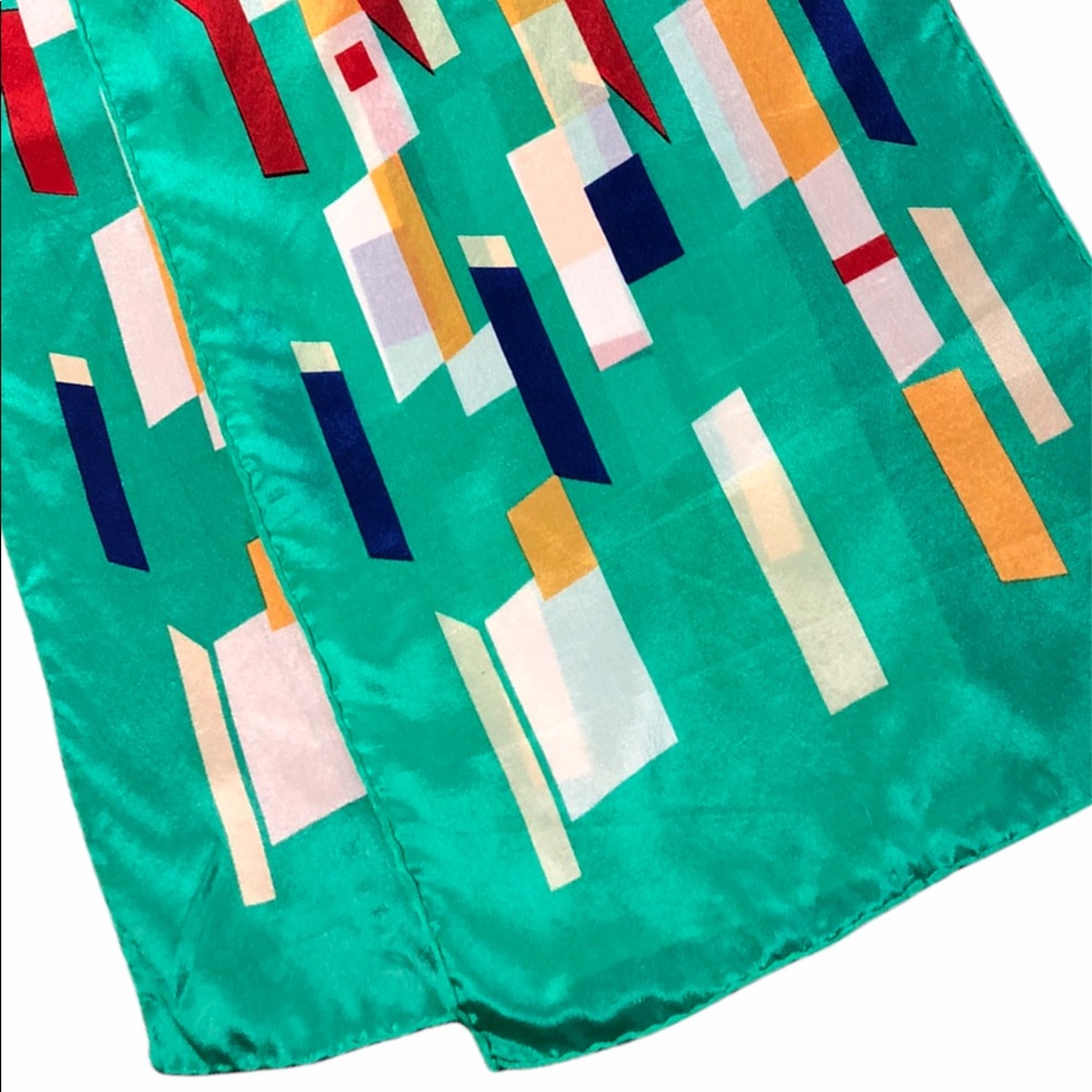 80’s Vintage Silk Turquoise Scarf